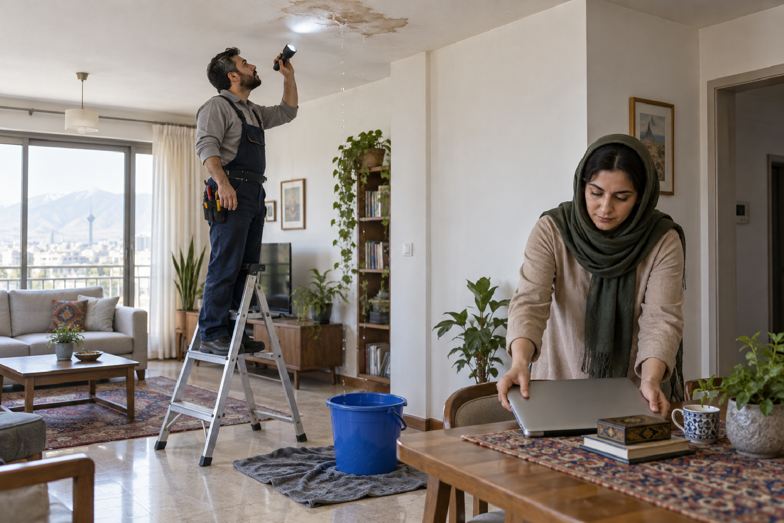از سقف آب چکه می‌کند؛ در نیم ساعت اول چه کنیم؟